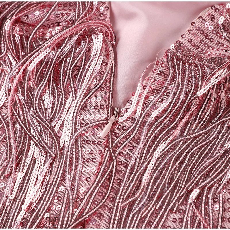 Stylish Sequin Mini Dress for Women | Fringe Detail & Flattering Party Fit