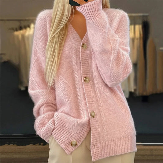 Soft Knit Button Cardigan for Women | Relaxed V-Neck Fit