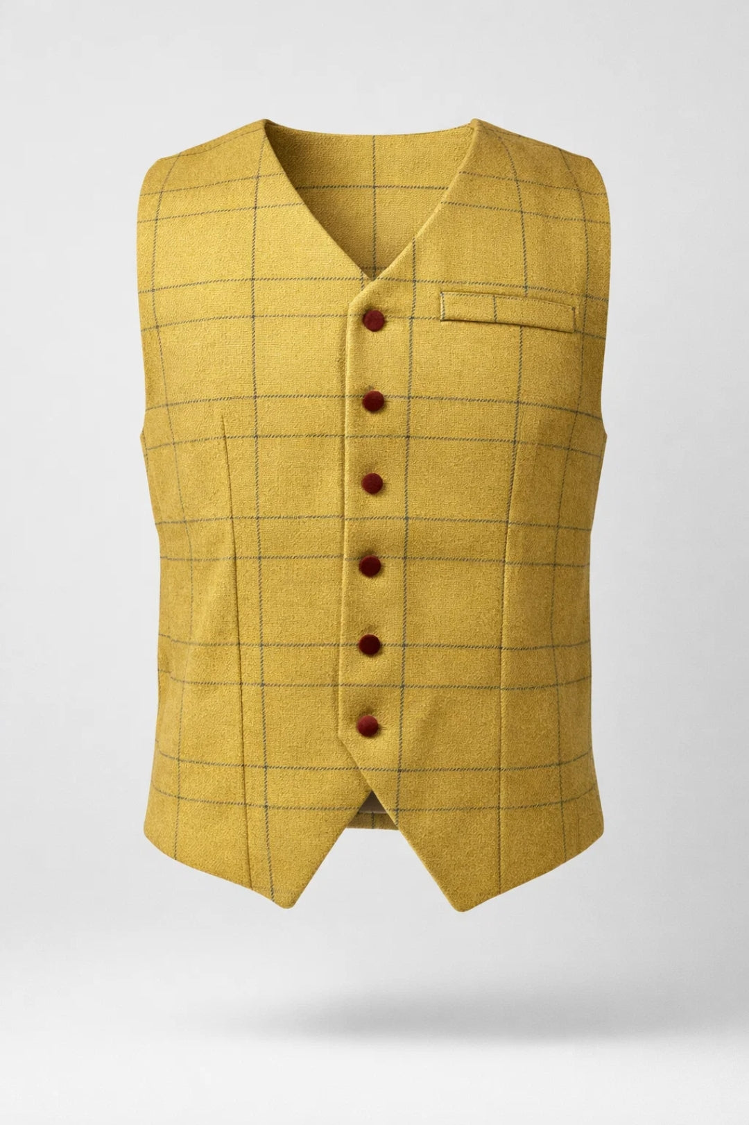 Tailored Check Waistcoat for Men | Classic V-Neck Design