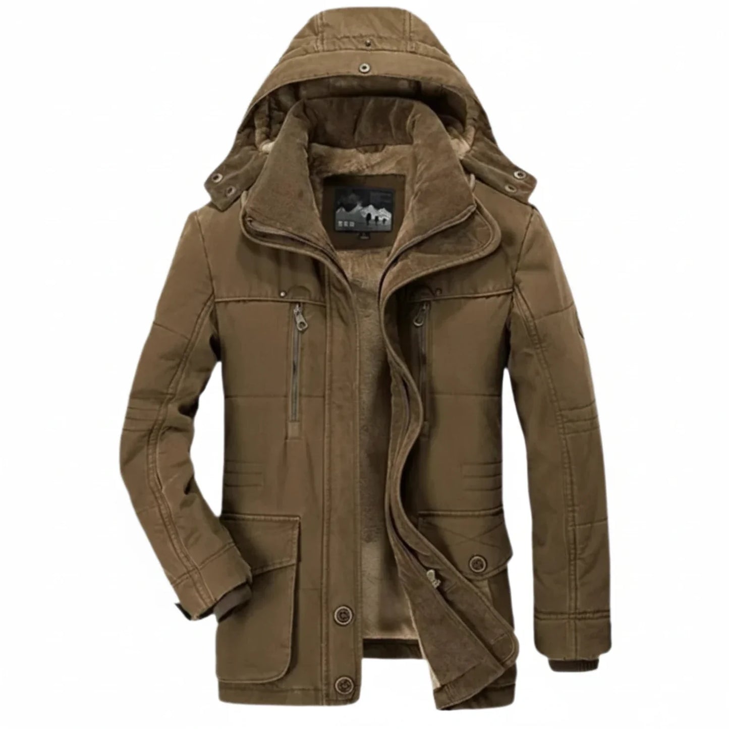 Insulated Hooded Parka for Men | Multi-Pocket Winter Jacket
