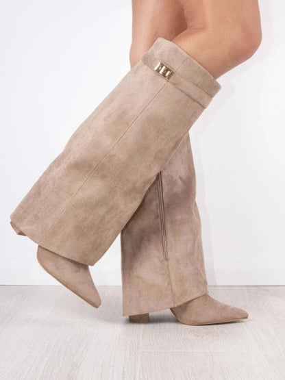 Stylish Knee High Boots for Women | Sleek Pointed Toe & Comfortable Low Heel