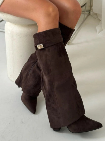 Stylish Knee High Boots for Women | Sleek Pointed Toe & Comfortable Low Heel