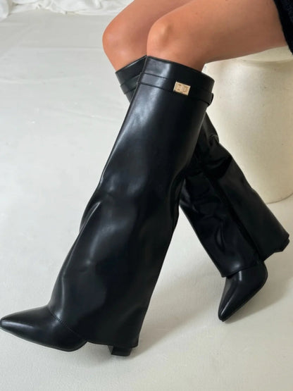 Stylish Knee High Boots for Women | Sleek Pointed Toe & Comfortable Low Heel