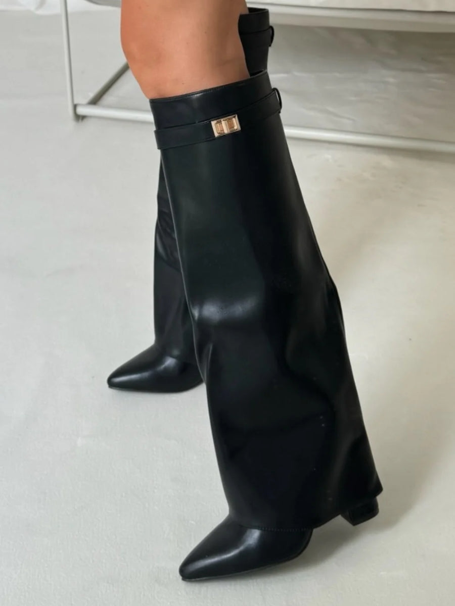 Stylish Knee High Boots for Women | Sleek Pointed Toe & Comfortable Low Heel