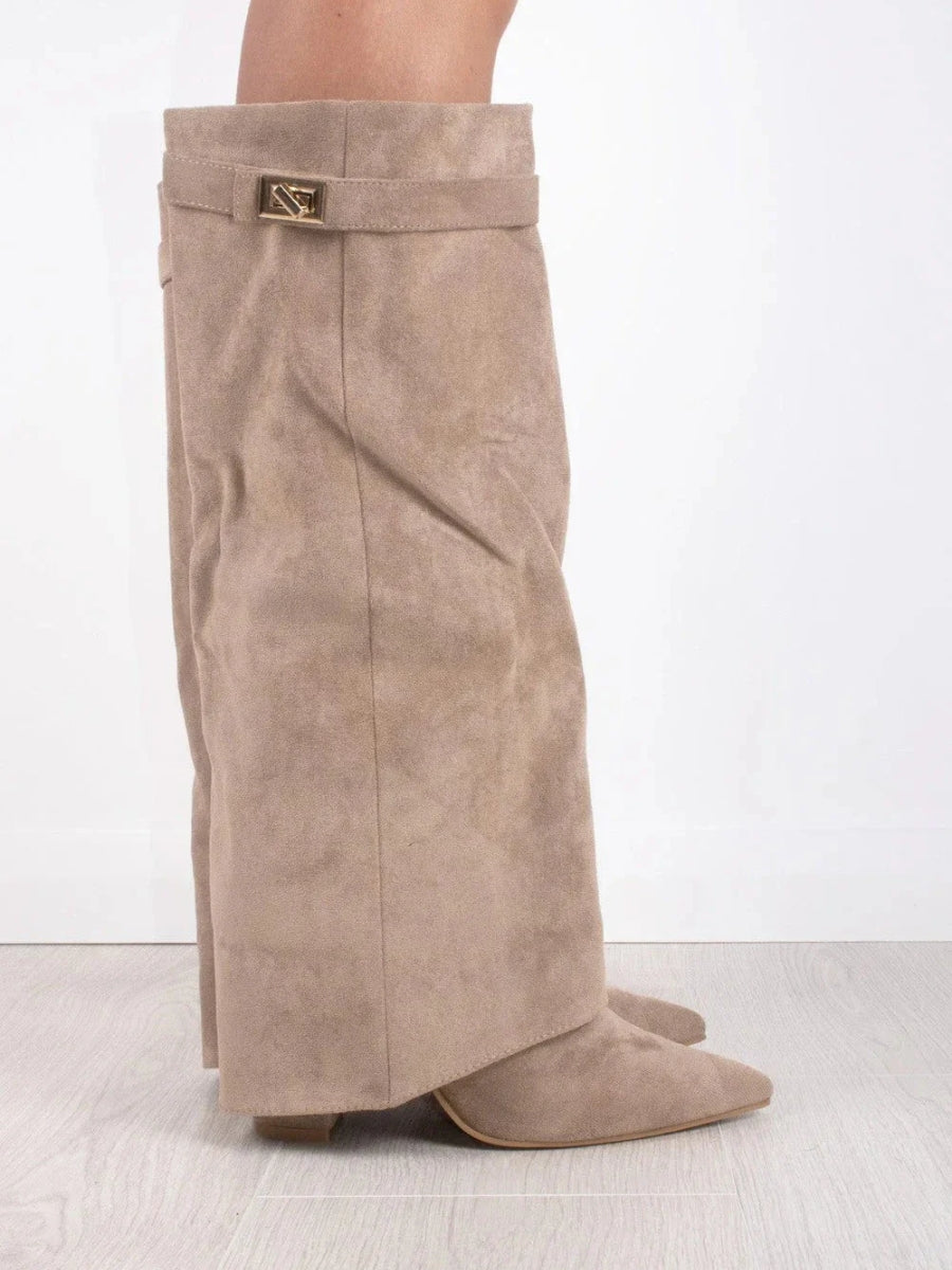 Stylish Knee High Boots for Women | Sleek Pointed Toe & Comfortable Low Heel
