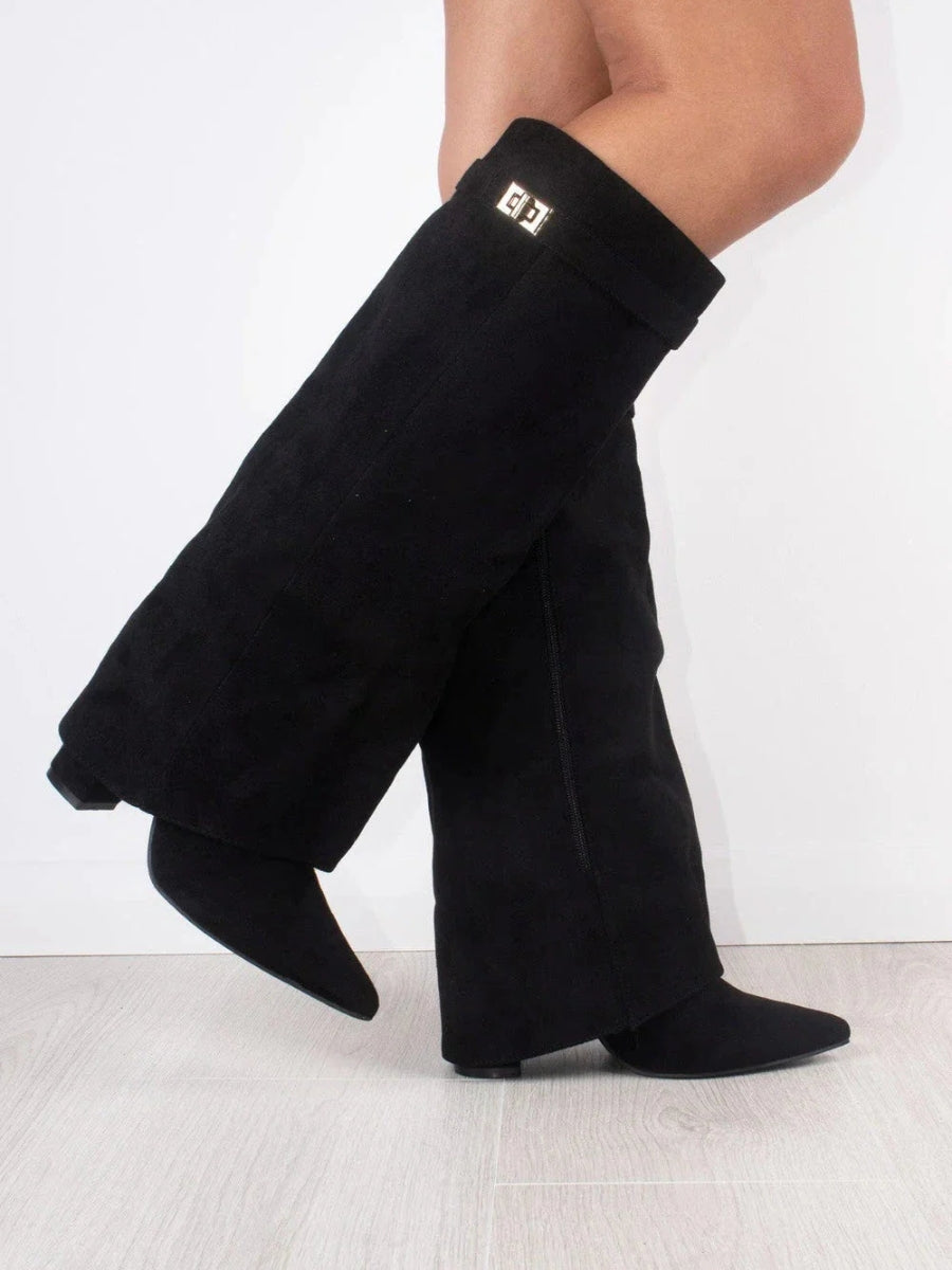 Stylish Knee High Boots for Women | Sleek Pointed Toe & Comfortable Low Heel