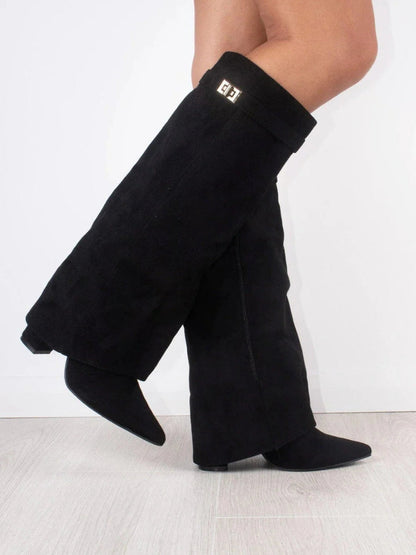 Stylish Knee High Boots for Women | Sleek Pointed Toe & Comfortable Low Heel