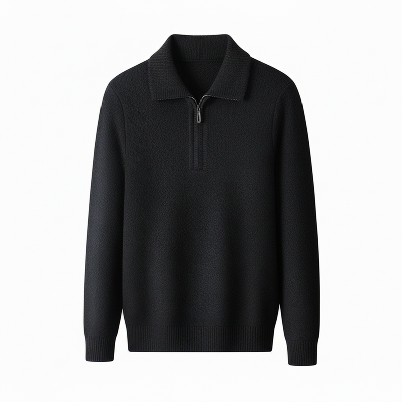 Classic Knitted Polo for Men | Half Zip Collar Sweater
