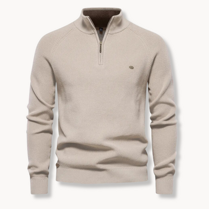 Classic Knitted Polo for Men | Half-Zip Collar Style & Comfortable Ribbed Knit