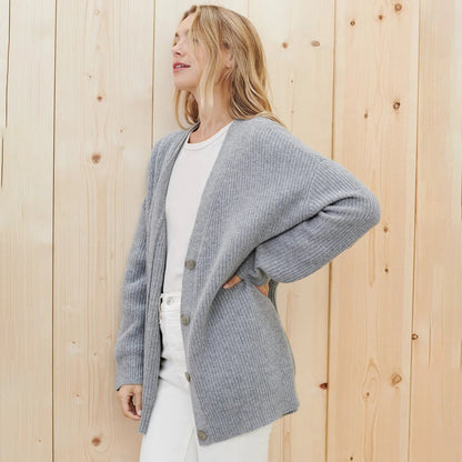 Stylish Longline Cardigan for Women | Soft Ribbed Knit & Oversized Relaxed Fit