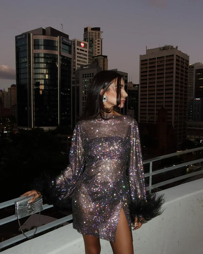 Stylish Party Dress for Women | Sparkly Statement Look & Flattering Mini Fit