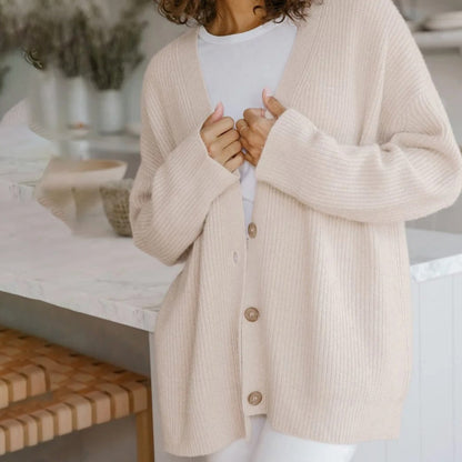 Stylish Longline Cardigan for Women | Soft Ribbed Knit & Oversized Relaxed Fit