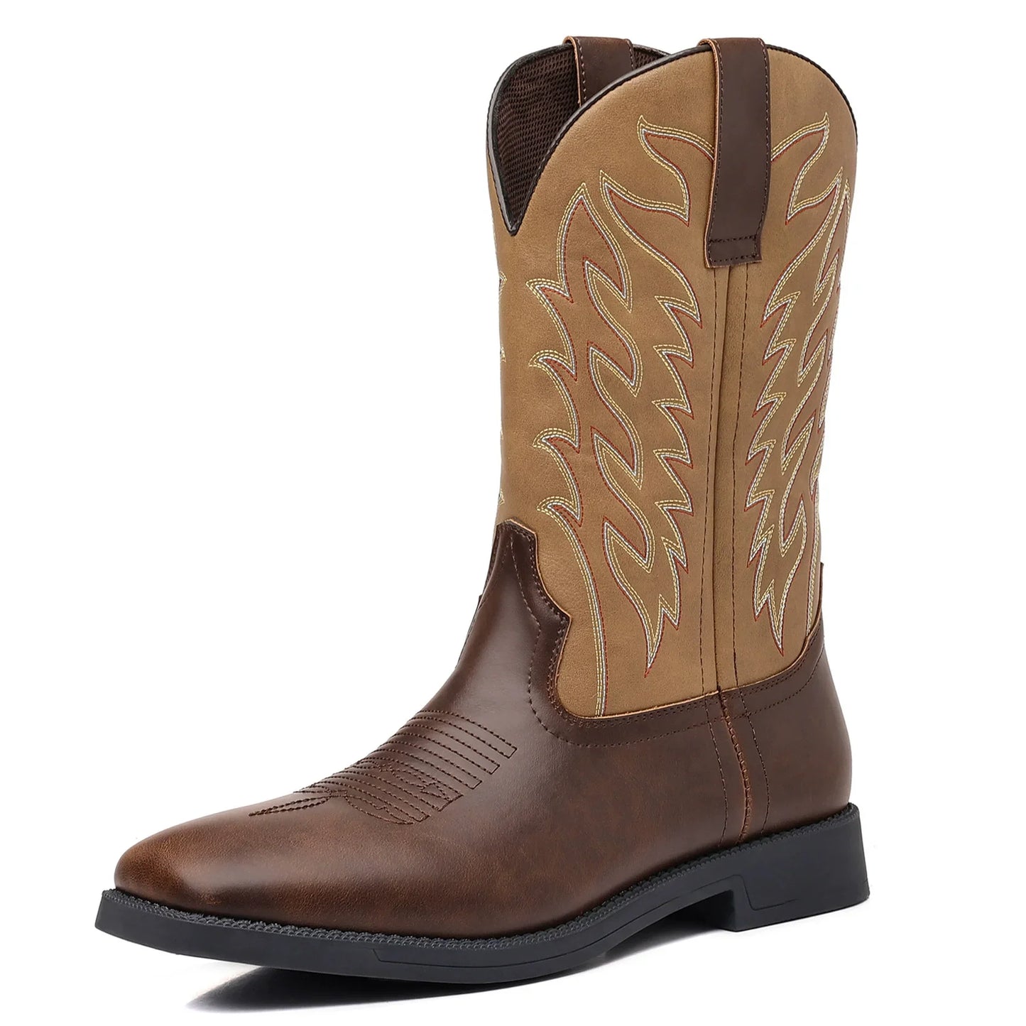Classic Cowboy Boots for Men | Western Stitch Detail & Comfortable Pull-On Fit