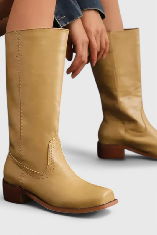Modern Knee High Boots for Women | Sleek Western-Inspired Style & Comfortable Block Heel