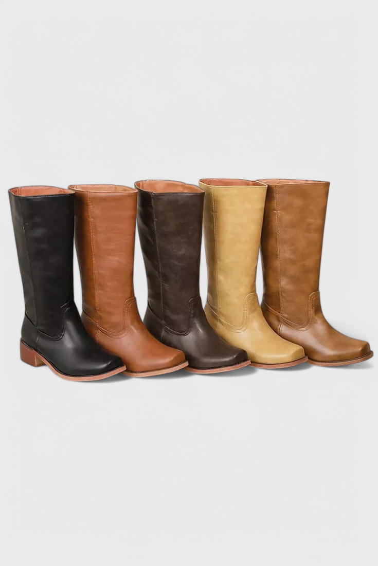 Modern Knee High Boots for Women | Sleek Western-Inspired Style & Comfortable Block Heel