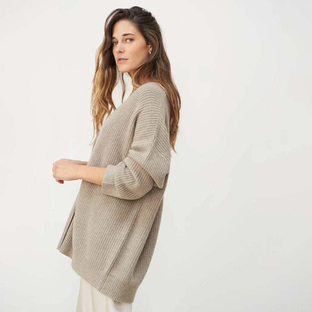 Stylish Longline Cardigan for Women | Soft Ribbed Knit & Oversized Relaxed Fit