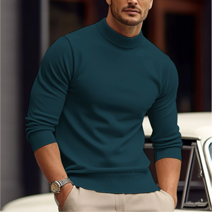 Classic High Neck Sweater for Men | Slim Fit Knit Pullover