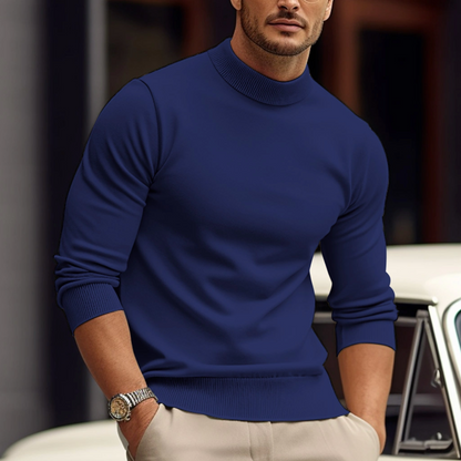 Classic High Neck Sweater for Men | Slim Fit Knit Pullover