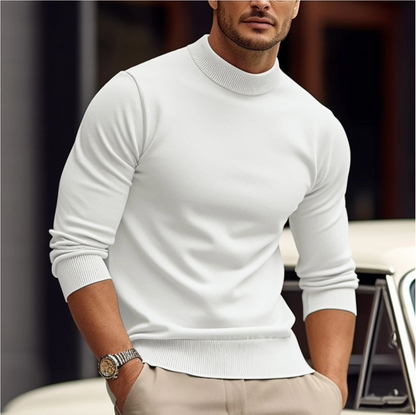 Classic High Neck Sweater for Men | Slim Fit Knit Pullover