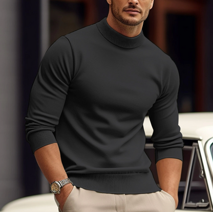 Classic High Neck Sweater for Men | Slim Fit Knit Pullover