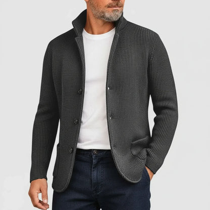 Classic Knit Cardigan for Men | Button Front Structured Sweater