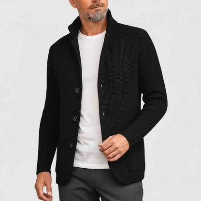 Classic Knit Cardigan for Men | Button Front Structured Sweater