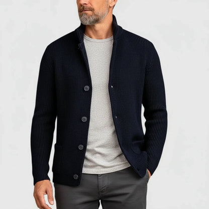 Classic Knit Cardigan for Men | Button Front Structured Sweater