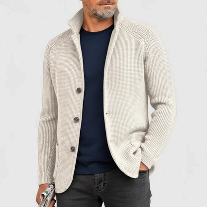 Classic Knit Cardigan for Men | Button Front Structured Sweater