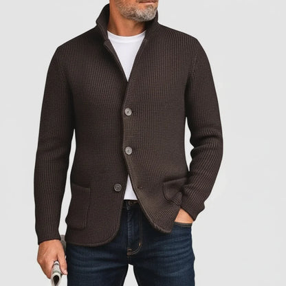 Classic Knit Cardigan for Men | Button Front Structured Sweater