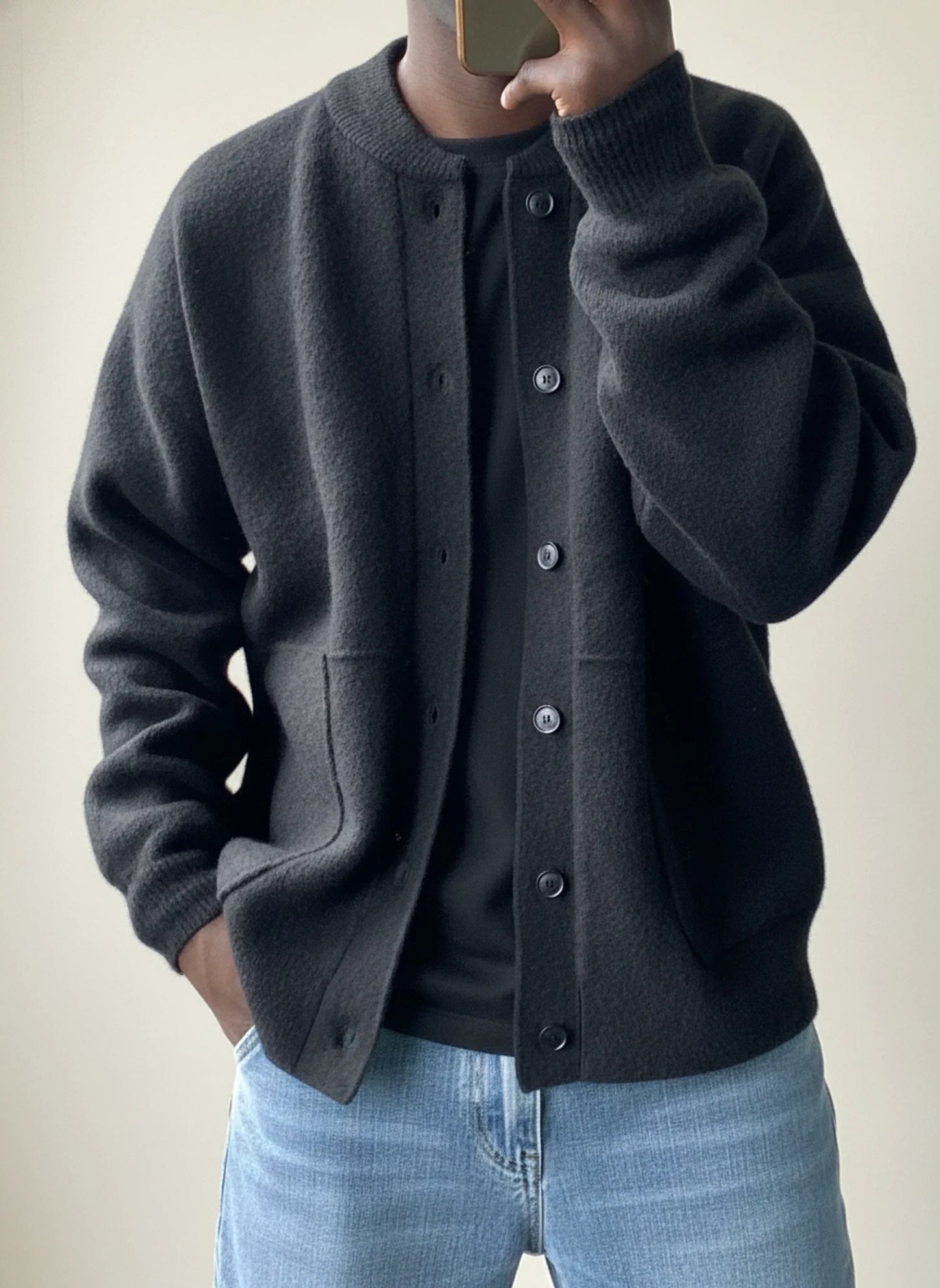 Modern Knit Cardigan for Men | Button Front Utility Design