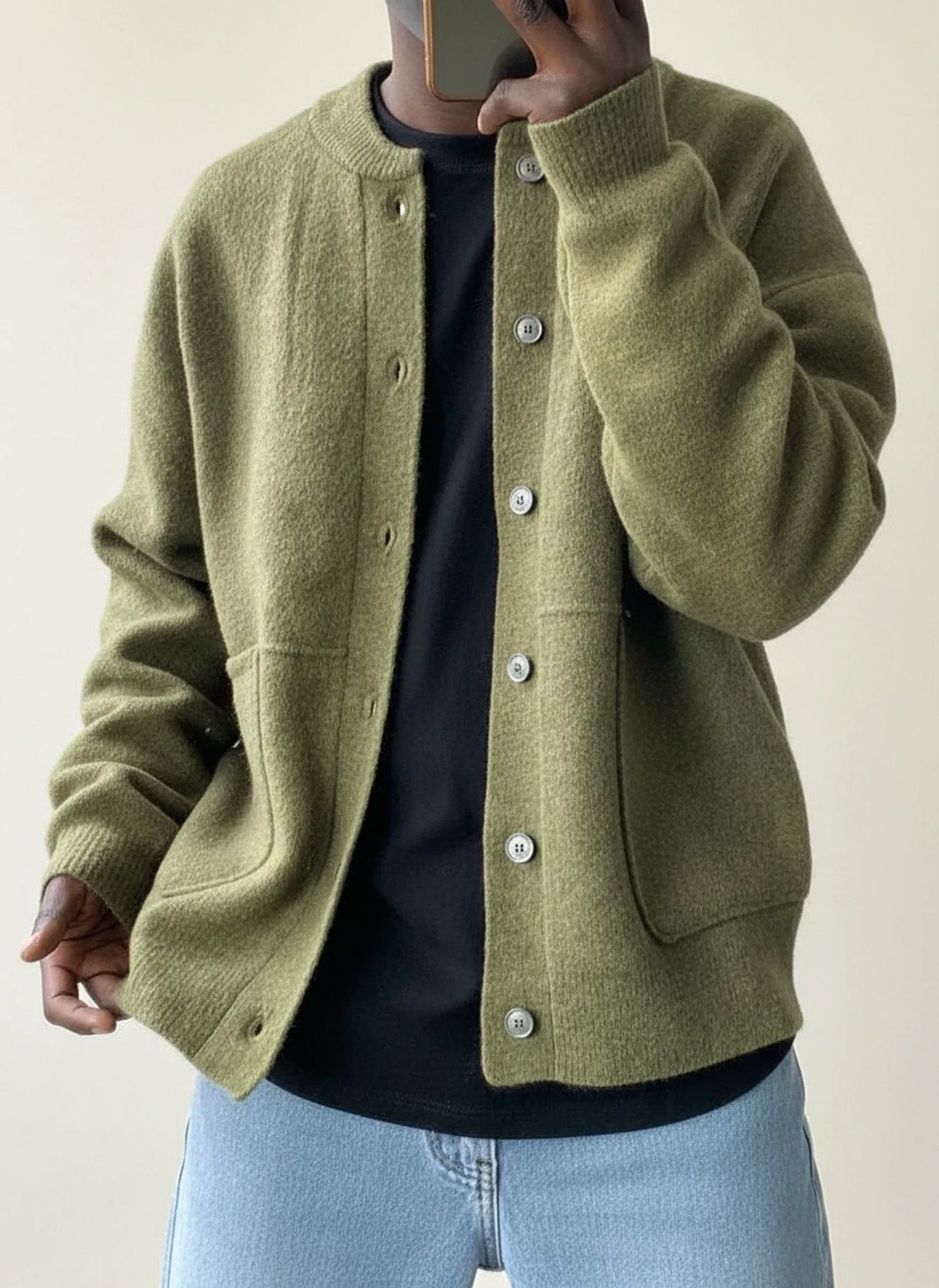 Modern Knit Cardigan for Men | Button Front Utility Design