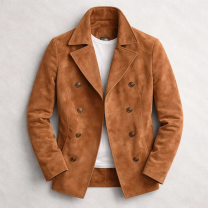 Double-Breasted Suede-Style Jacket for Men | Tailored Modern Fit
