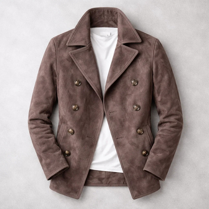 Double-Breasted Suede-Style Jacket for Men | Tailored Modern Fit