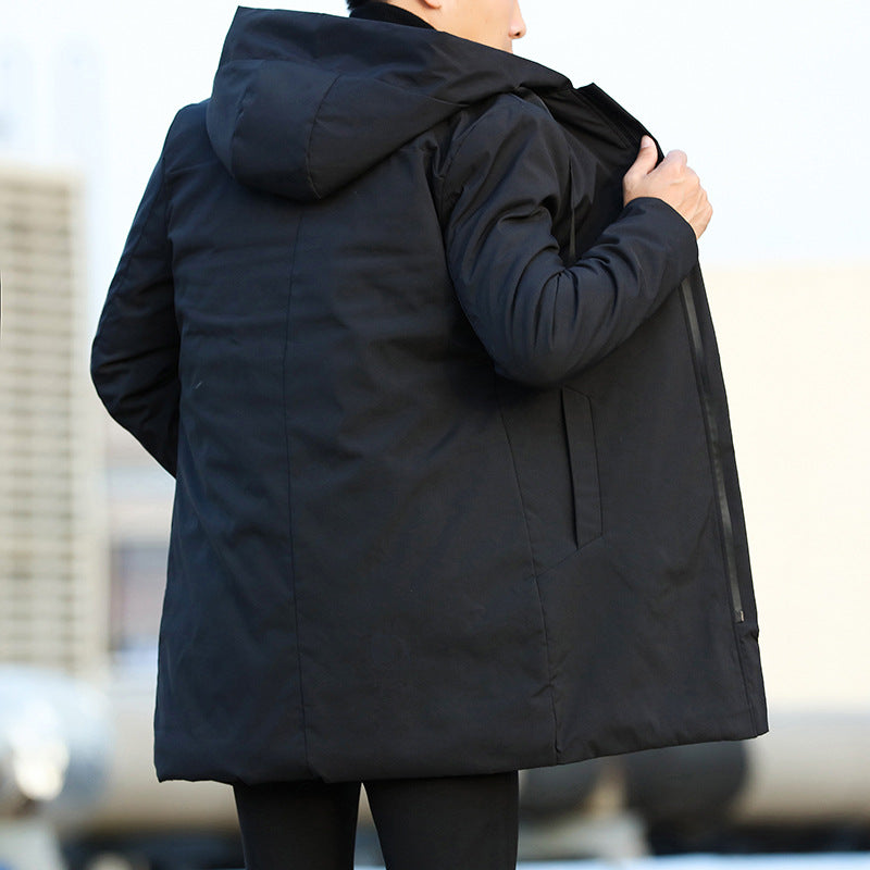 Classic Overcoat for Men | Hooded Longline Layer & Quilted Lined Warmth