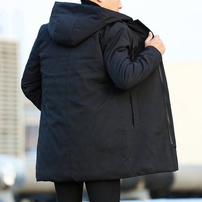 Classic Overcoat for Men | Hooded Longline Layer & Quilted Lined Warmth
