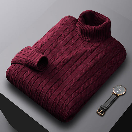 Refined Cable Turtleneck Sweater for Men | Classic Knit Design
