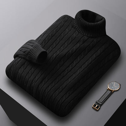 Refined Cable Turtleneck Sweater for Men | Classic Knit Design