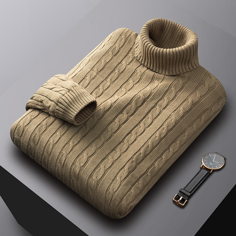 Refined Cable Turtleneck Sweater for Men | Classic Knit Design