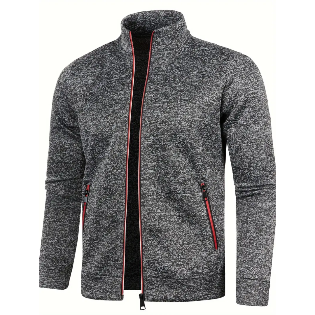 Athletic Zip-Up Jacket for Men | Lightweight Stand Collar Style