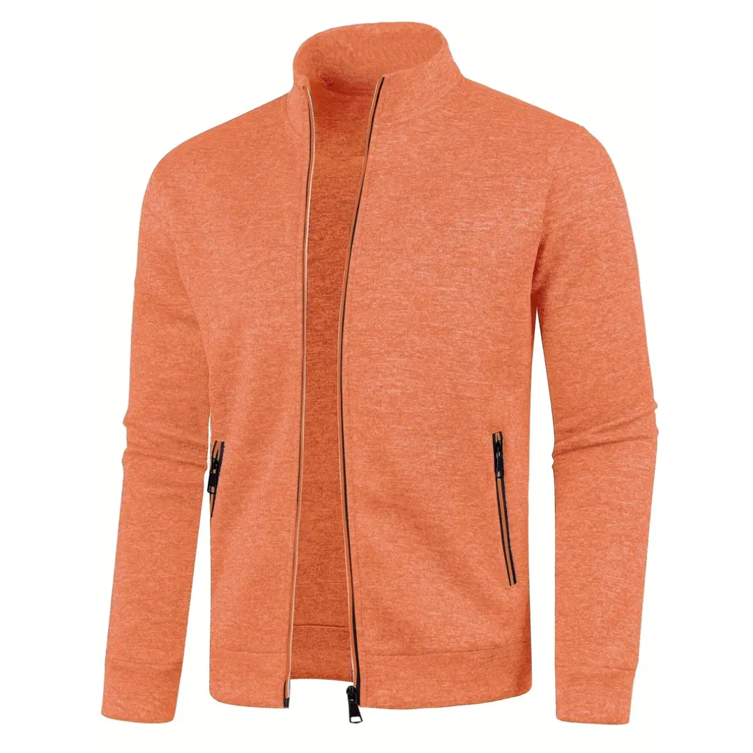 Athletic Zip-Up Jacket for Men | Lightweight Stand Collar Style