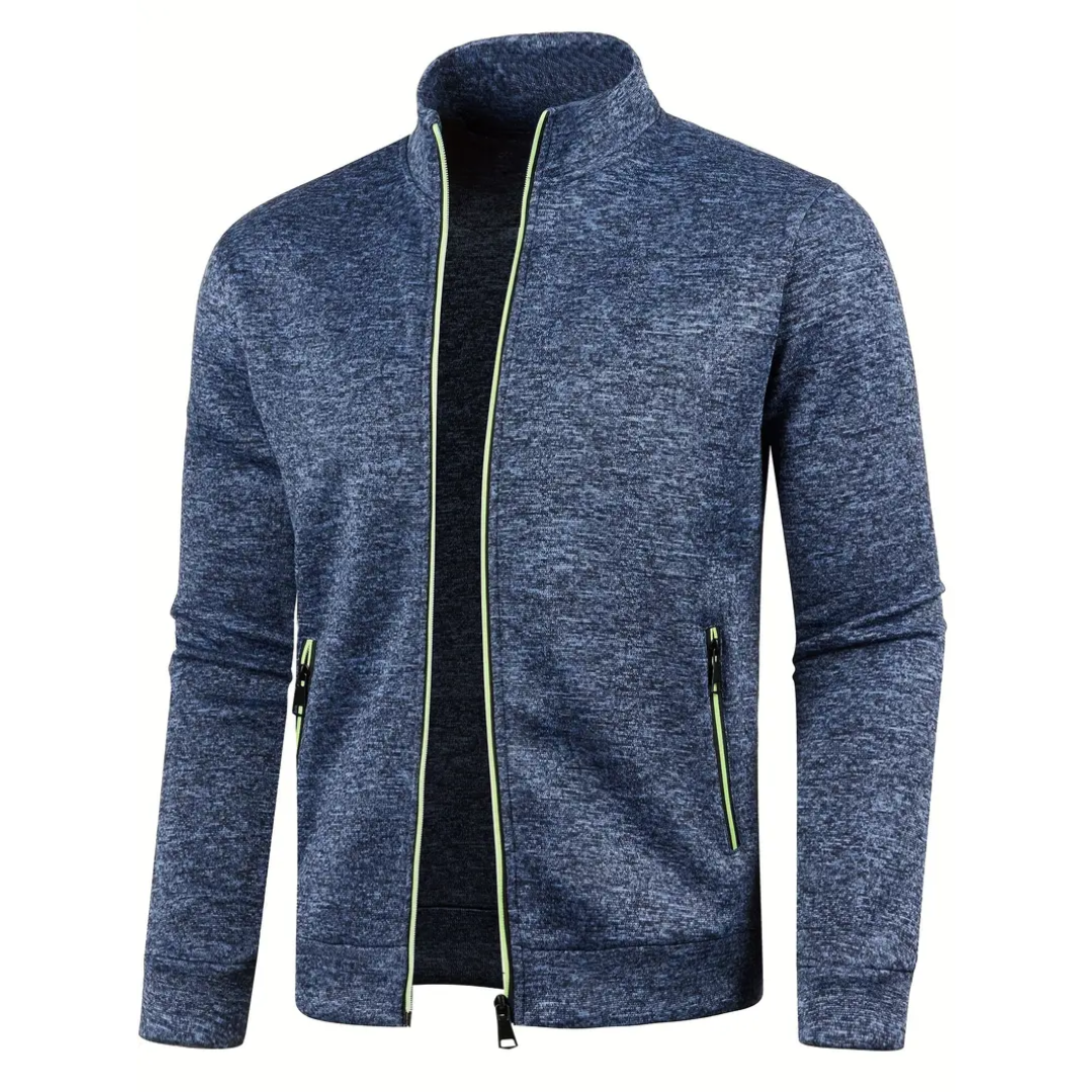 Athletic Zip-Up Jacket for Men | Lightweight Stand Collar Style