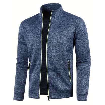 Athletic Zip-Up Jacket for Men | Lightweight Stand Collar Style