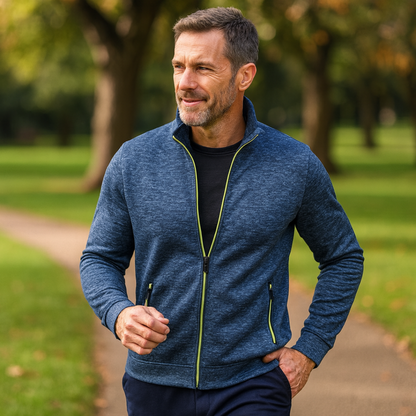 Athletic Zip-Up Jacket for Men | Lightweight Stand Collar Style