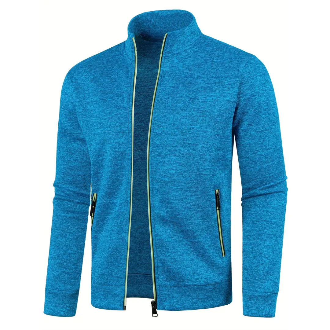 Athletic Zip-Up Jacket for Men | Lightweight Stand Collar Style