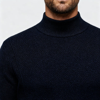 Classic High Neck Sweater for Men | Slim Silhouette Knit Pullover