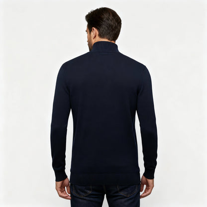 Classic High Neck Sweater for Men | Slim Silhouette Knit Pullover