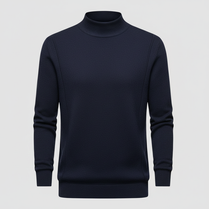 Classic High Neck Sweater for Men | Slim Silhouette Knit Pullover