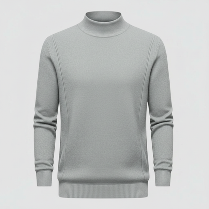 Classic High Neck Sweater for Men | Slim Silhouette Knit Pullover