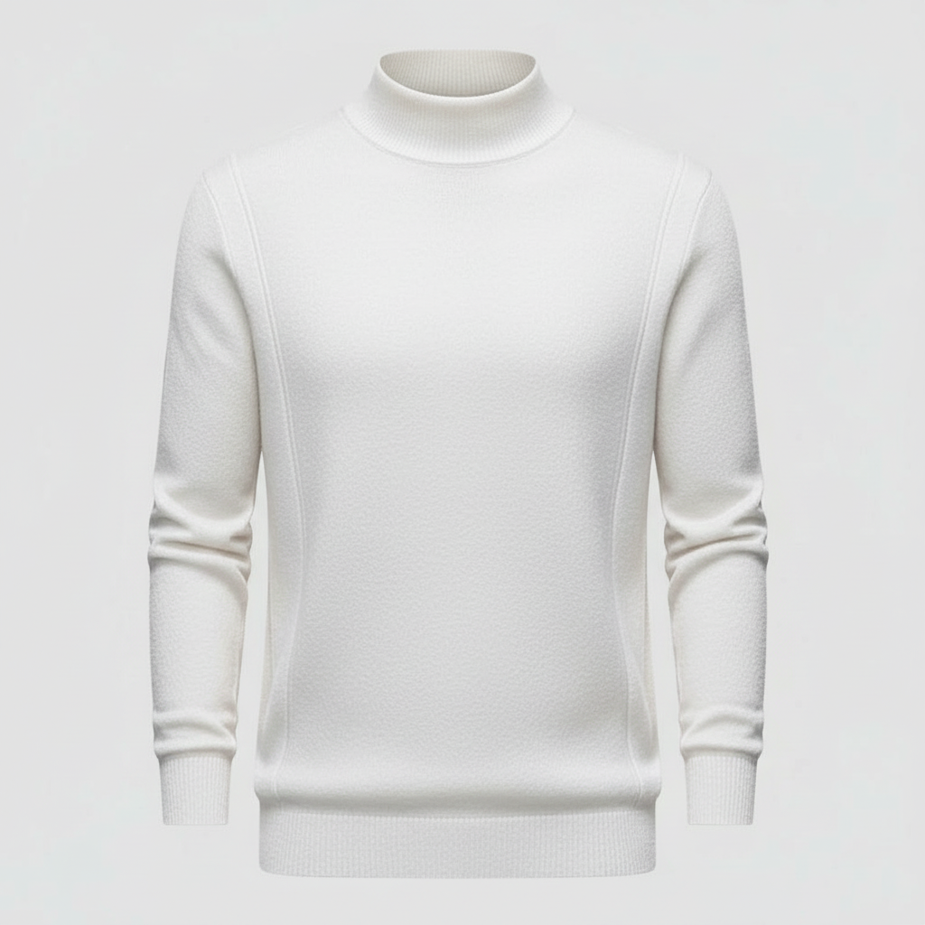 Classic High Neck Sweater for Men | Slim Silhouette Knit Pullover