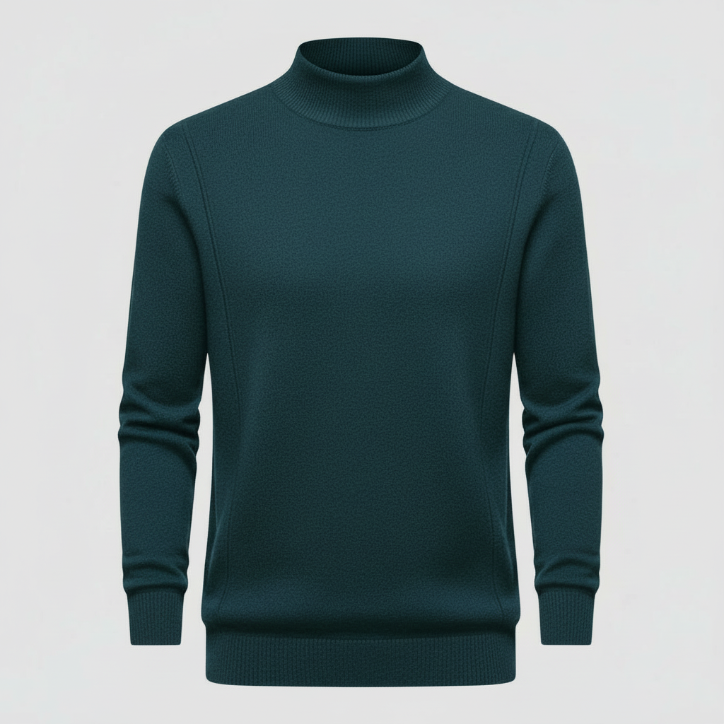 Classic High Neck Sweater for Men | Slim Silhouette Knit Pullover